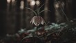 fritillaria meleagris in a dark forest