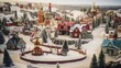 Santa's beautiful village at the North Pole