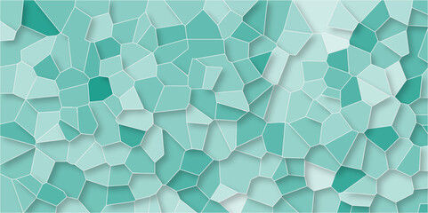 Poster - Multicolor Broken Stained Glass Background with White lines. Voronoi diagram background. Seamless pattern with 3d shapes vector Vintage Illustration background. Geometric Retro tiles pattern