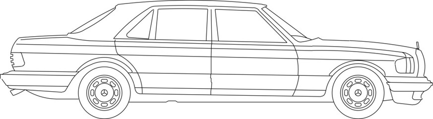 Wall Mural - Vector sketch illustration design drawing of car transportation vehicle