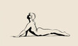 Minimalist Line Art of Woman Practicing Yoga Pose
