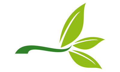 Wall Mural - green leaf simple logo