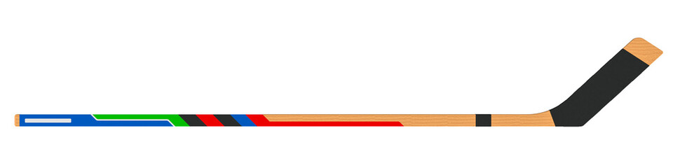 Poster - Ice hockey stick, 3D rendering isolated on transparent background