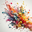 Fondo líquido colorido con ondas y salpicaduras de colores