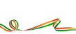 National indian flag ribbon. Curly ribbon on white background. Vector illustration.
