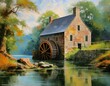 old water mill on the river