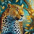 Generative Illustration Of An African Leopard