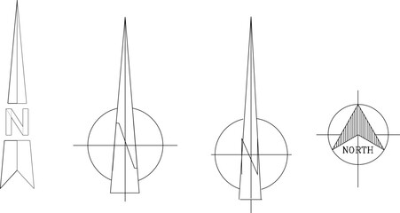 vector sketch illustration design of wind rose logo symbol image direction north south west east