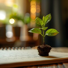 Poster - Financial Health and Prosperity Blooming on Your Desk Seedling Symbolizing Growth Potential and Success in the Workplace