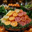 A display of citrus fruits, including Valencia orange, Rangpur, Tangelo, Clementine, bitter orange, and tangerine, offering a refreshing and citrusy aroma 8K , high-resolution, ultra HD,up32K HD