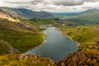 LLyn (Lake) Llydaw viewed from the Miners Track heading up Mount Snowdon in Wales, UK