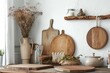 Rustic farmhouse kitchen decor against a soft transparent white backdrop, perfect for cozy gatherings