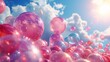 © Nataliia - Multicolored bubbles in the sky , background for postcard, for banner, for poster