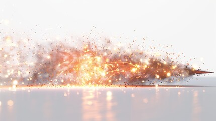A bright orange fire is shooting out of a rocket, creating a bright