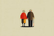 Couple of elderly woman and man in advanced age in love