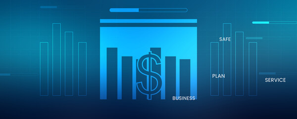 Poster - 2d illustration Stock market online business concept
