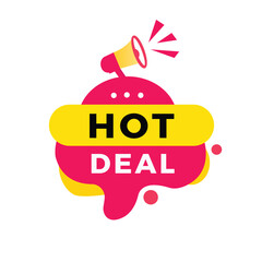 Wall Mural - Hot deal label icon modern style. Banner design for business, advertising, promotion, marketing. Vector sign design.
