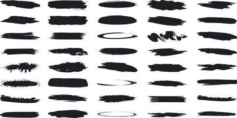 Wall Mural - grunge brush stroke vector set, artistic textures on white background, creative design elements, var