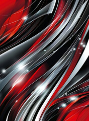 Poster - Design an abstract vector background using red, silver, and black tones