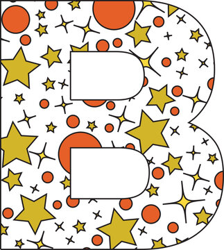 Beautiful star English vector font