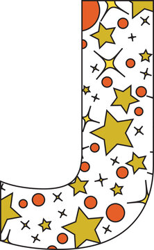 Beautiful star English vector font