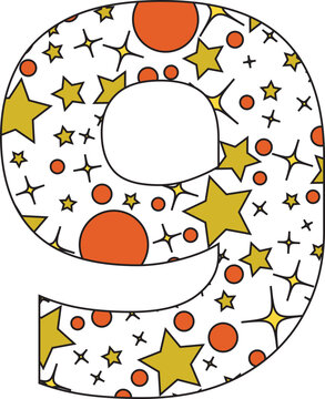 Beautiful star English vector font