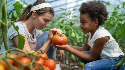 Canvas Print - Teaching Tomato Harvesting Techniques