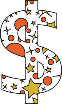 Beautiful star Currency vector font