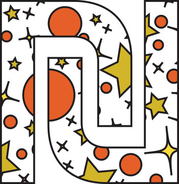 Beautiful star Currency vector font