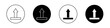 Upload icon set. upload file, image or document vector button in black filled and outlined style.