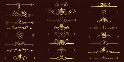 line dividers. decorative swirl text separators, vintage divider. victorian flourishes line calligra