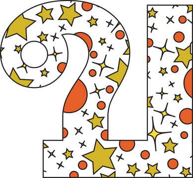 Beautiful star Thai vector font