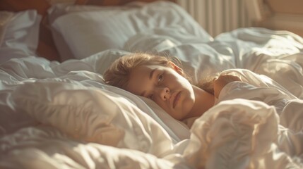 Canvas Print - Woman Resting in Morning Sunlight