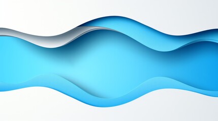 Aufkleber - Frame made of abstract organic blue white color paper cut overlapping paper waves texture background banner panorama illustration for webdesign or business