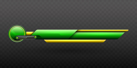 Wall Mural - Green and yellow Color Themed Futuristic Screen Title Lower Third Banner for Video Streaming and Breaking News Presentations