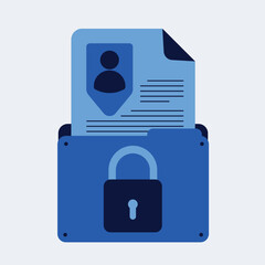 Aufkleber - data protection and information privacy concept. document folder with padlock. vector illustration