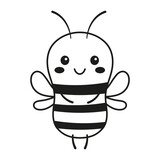 Fototapeta  - outline cartoon bee isolated