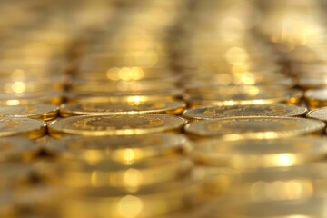 Poster - Rows of gold coins, symbolizing prosperity and investment