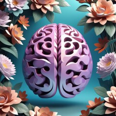 Wall Mural - 3d rendering of a creative brain