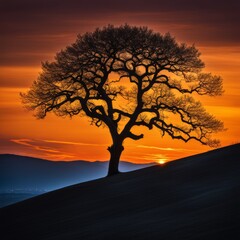 Canvas Print - tree in a beautiful evening