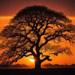 Canvas Print - tree in sunset light