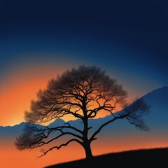 Wall Mural - sunset in the mountains