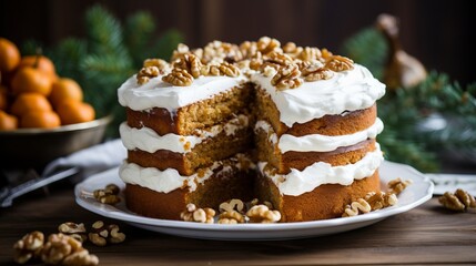 Wall Mural - A delicious honey and walnut cake, a holiday favorite