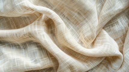 Poster - Close-up of beige fabric checkered pattern