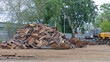 Large Pile of Rusty Iron Metal at Scrap Yard Recycling Facility
