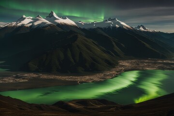 Wall Mural - beautiful night view of the lake