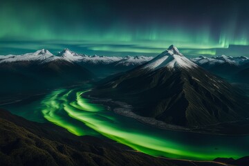 Poster - beautiful night view in the mountains