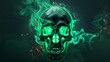 Halloween scary scull with green poison smoke