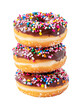 Donuts isolated on transparent background. Png format