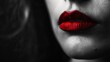 © RemsH - Vivid Red Lips in a Black and White Selective Color Portrait